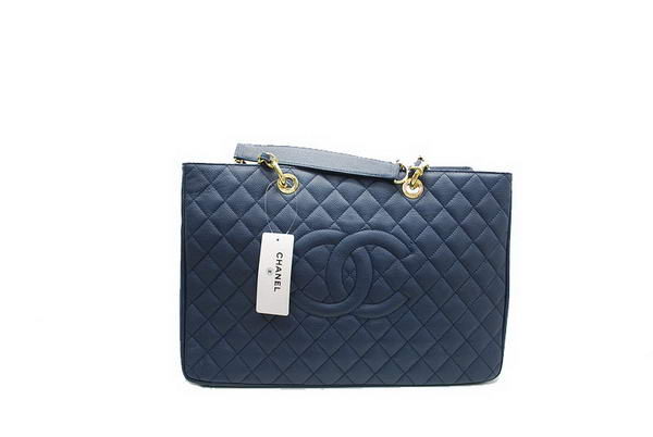 AAA Chanel A37001 GST Dark Blue Caviar Leather Large Coco Shopper Bag Replica